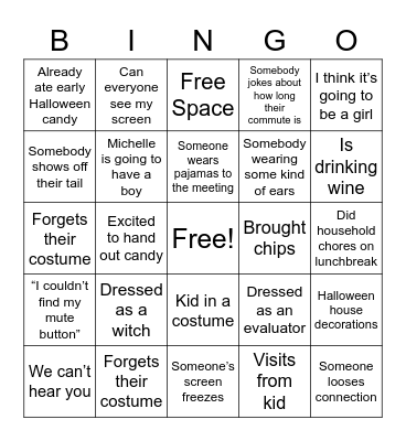 Evaluation Bingo! Bingo Card