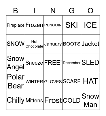 Winter Bingo Card