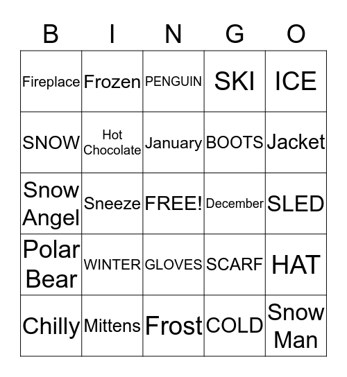 Winter Bingo Card