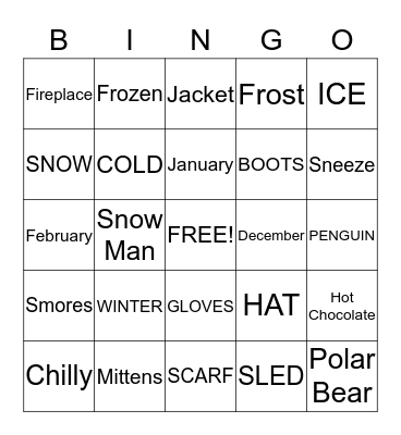 Winter Bingo Card