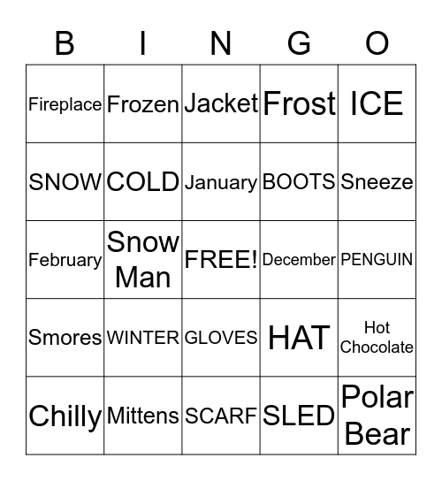 Winter Bingo Card