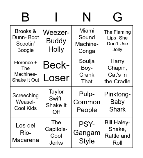Total-Quiz.com Presents Radio Bingo: Coverall Bingo Card