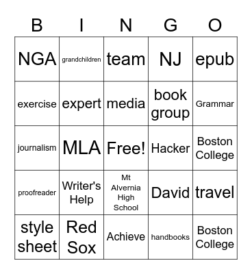 Barbara Bingo Card