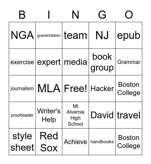 Barbara Bingo Card