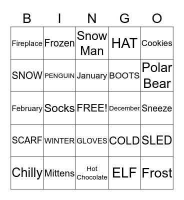 Winter Bingo Card