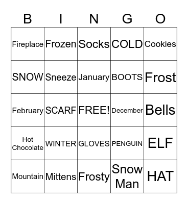 Winter Bingo Card