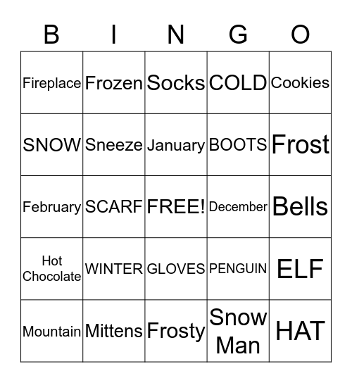 Winter Bingo Card