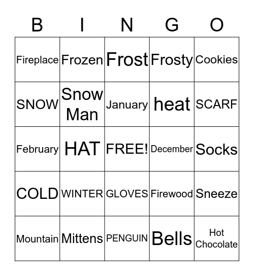 Winter Bingo Card