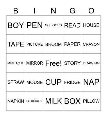 if you give a mouse a cookie Bingo Card