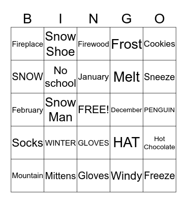 Winter Bingo Card