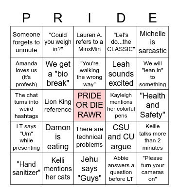 ROASTY TOASTY BINGO Card