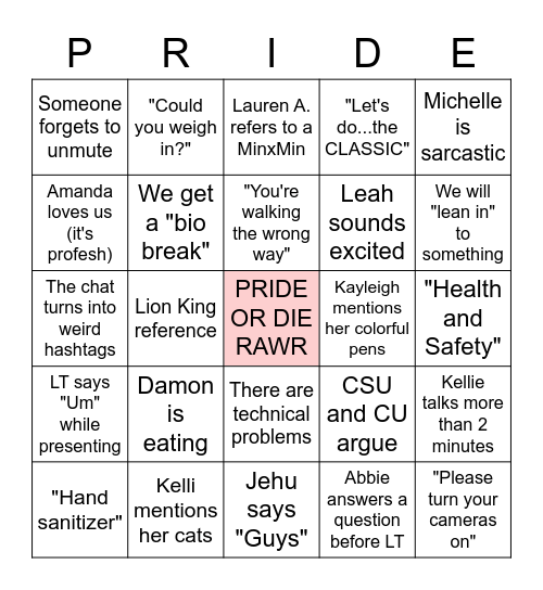 ROASTY TOASTY BINGO Card