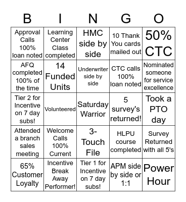 Processing BINGO Card