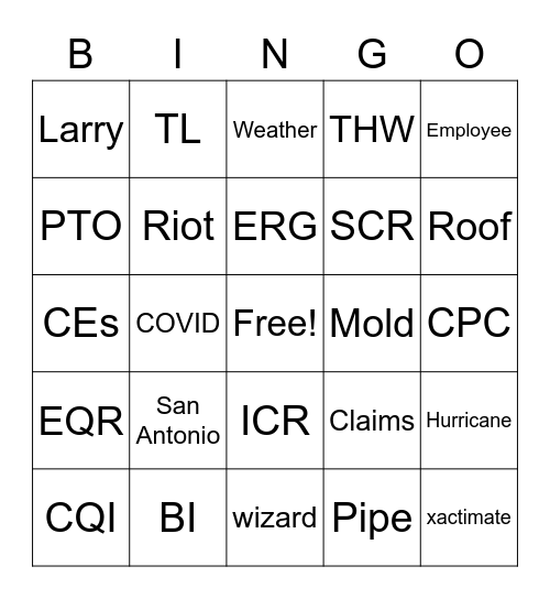 LarryPalouzza Bingo Card