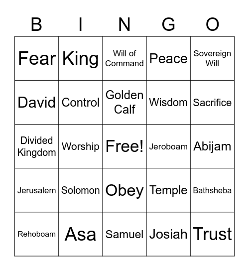 Trustworthy Bingo Card