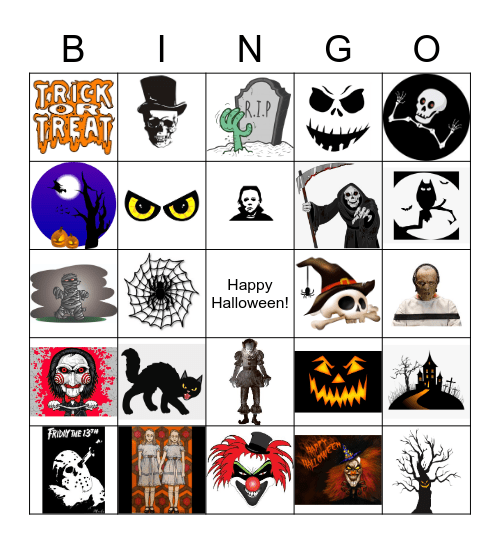 Creepy Halloween Bingo Card