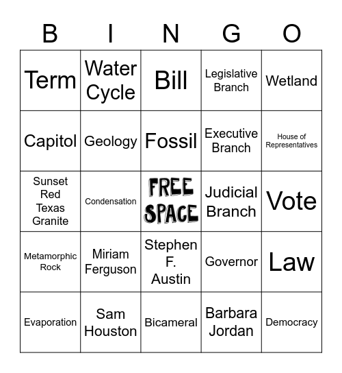 Capitol Rocks! Bingo Card