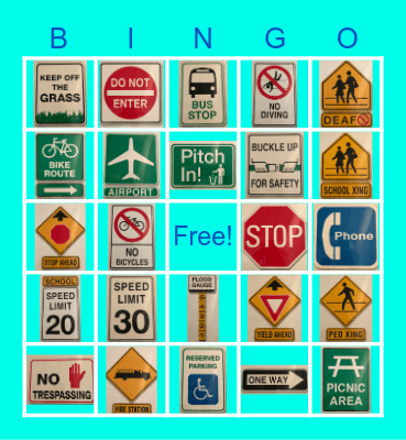 Outdoor Environmental Signs Bingo Card