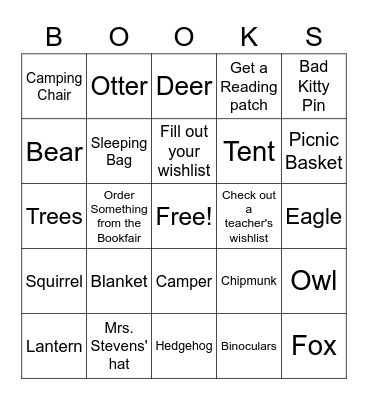 An Adventure in Every Book! Bingo Card