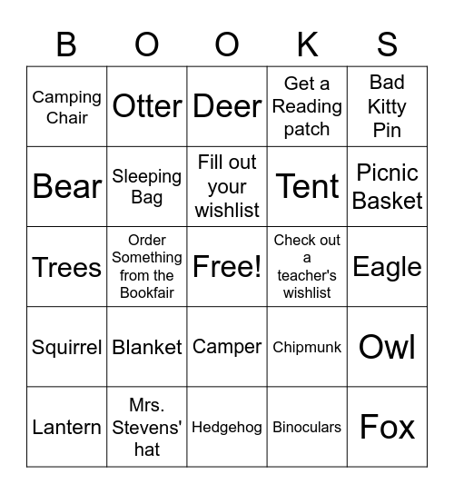 An Adventure in Every Book! Bingo Card
