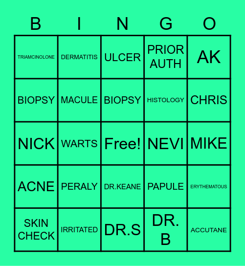 SKINMD BINGO Card