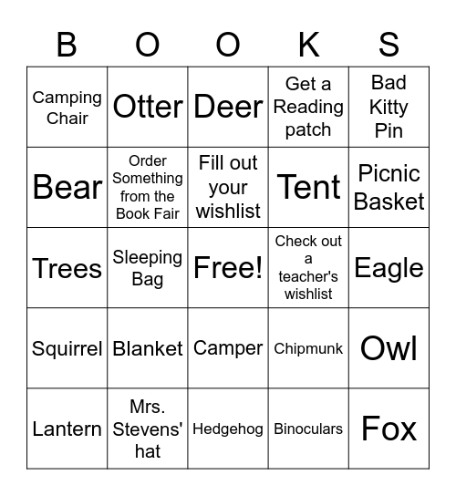 An Adventure in Every Book! Bingo Card