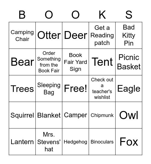 An Adventure in Every Book! Bingo Card