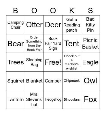 An Adventure in Every Book! Bingo Card
