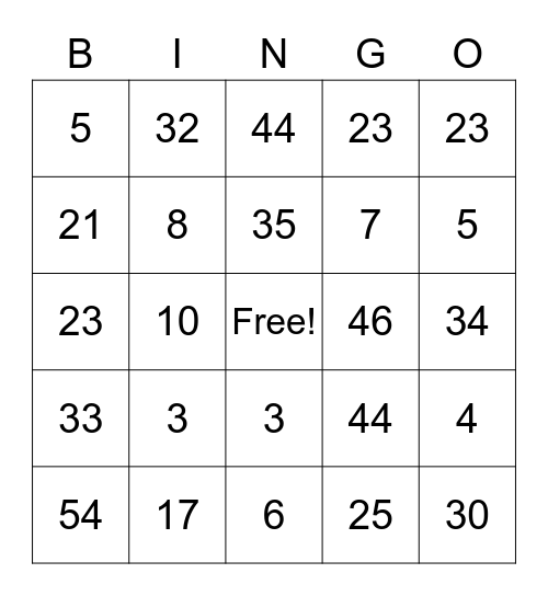 Halloween Bingo Card
