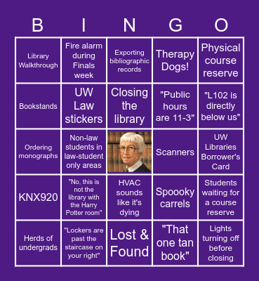 If we where in the library... Bingo Card