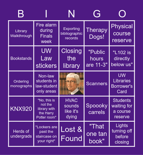 If we where in the library... Bingo Card
