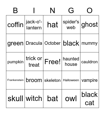 Halloween Bingo Card