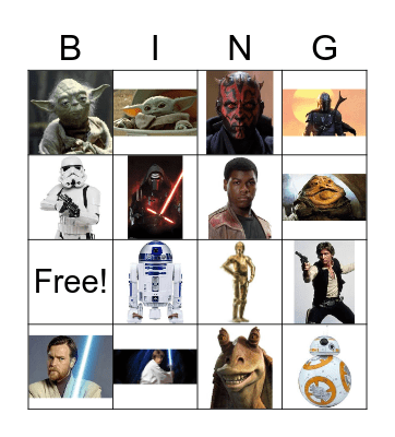 Star wars Bingo Card