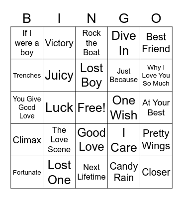 R & Bingo Card