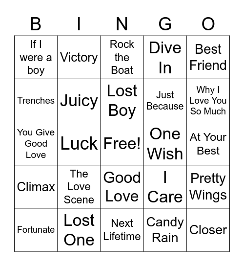 R & Bingo Card