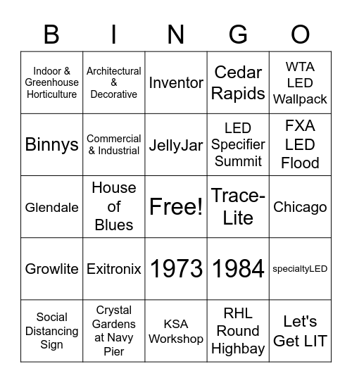 Happy Hour Bingo Card