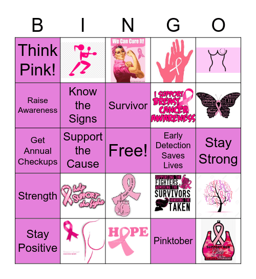 Breast Cancer Awareness Bingo Card