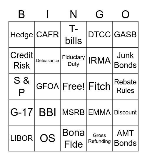 Series 50 Bingo Card