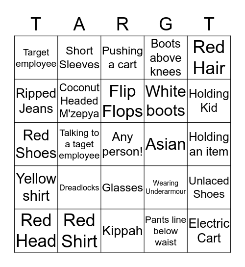 Target Bingo!! Bingo Card