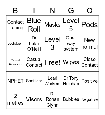 Covid Bingo Card