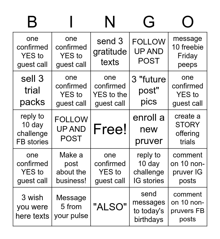 Mastermind Bingo Card
