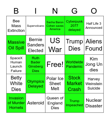 2020 BINGO Card