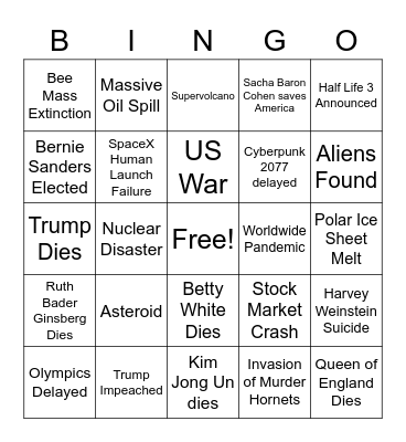 2020 BINGO Card
