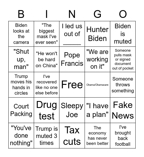 The Final Showdown Bingo Card