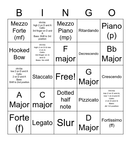 Music Review Bingo Card