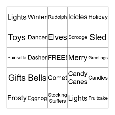 Christmas Bingo      Bingo Card