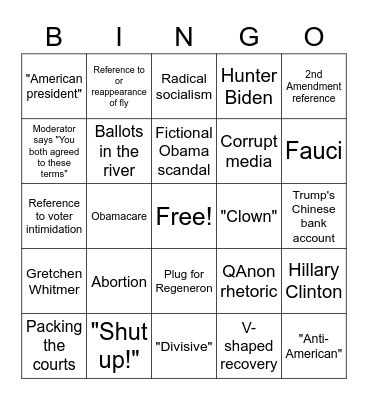 Swan Song of Democracy Bingo Card