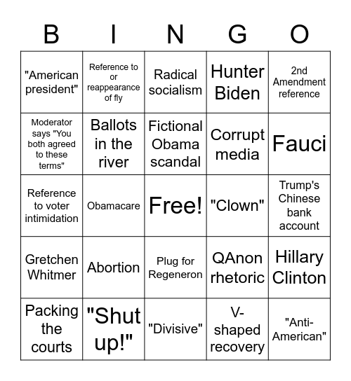 Swan Song of Democracy Bingo Card