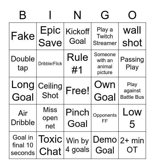 RL Bingo Card