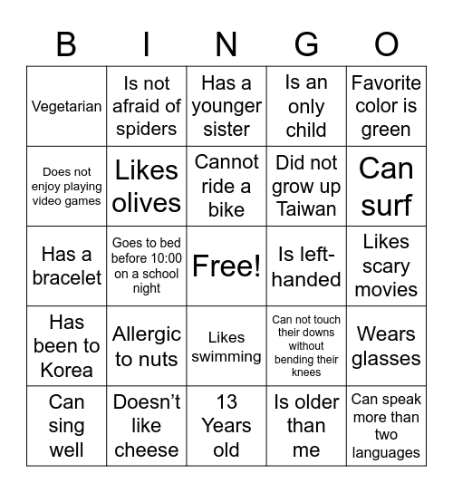 Bingo Card
